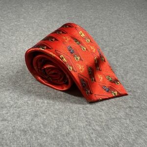 Vintage Santa's Dream Christmas Tie Red Gift Presents Novelty Rayon Mens 57x3.75